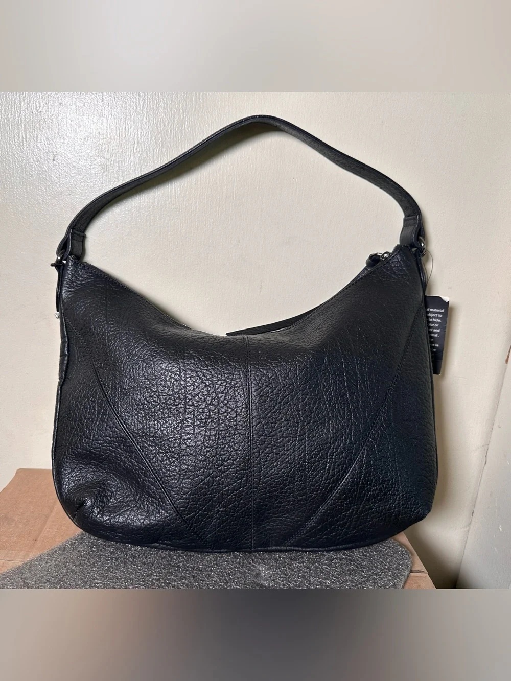 Harley Davidson HD Medallion Genuine Leather Hobo Black Biker Purse Y2K NWOT